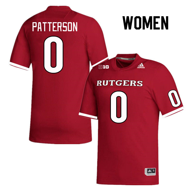 Women #0 Max Patterson Rutgers Scarlet Knights College Football Jerseys Stitched Sale-Scarlet